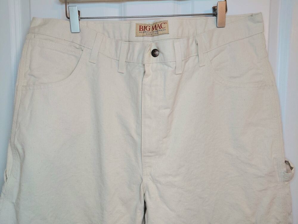 Vintage 90s Big Mac Painter Pants Labeled Fits 40x31 Natural Canvas Utility
